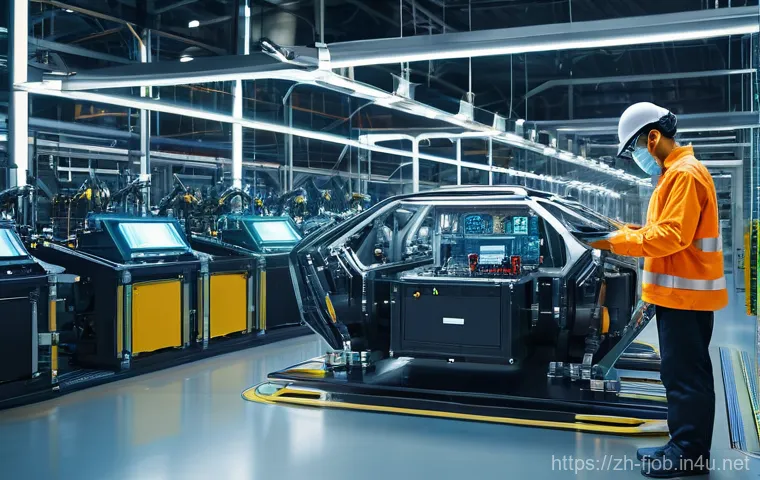 로봇 산업과 일자리 전망 - A vibrant, futuristic living room, bathed in soft, natural light streaming through large windows. In...