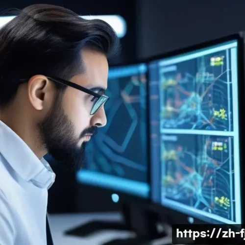 기계 학습 연구자 - A detailed illustration of a machine learning researcher in a modern lab environment, focused on des...